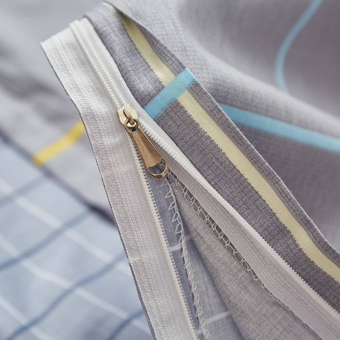 91家纺网 家纺一手货源 找家纺 贝兰仙奴 2025新款13372全棉纯棉简约时尚学生三件套 零度灰