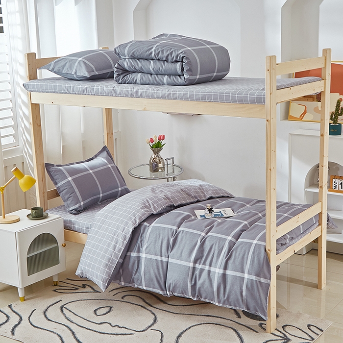 贝兰仙奴 2025新款13372全棉纯棉简约时尚学生三件套 玛奇朵灰