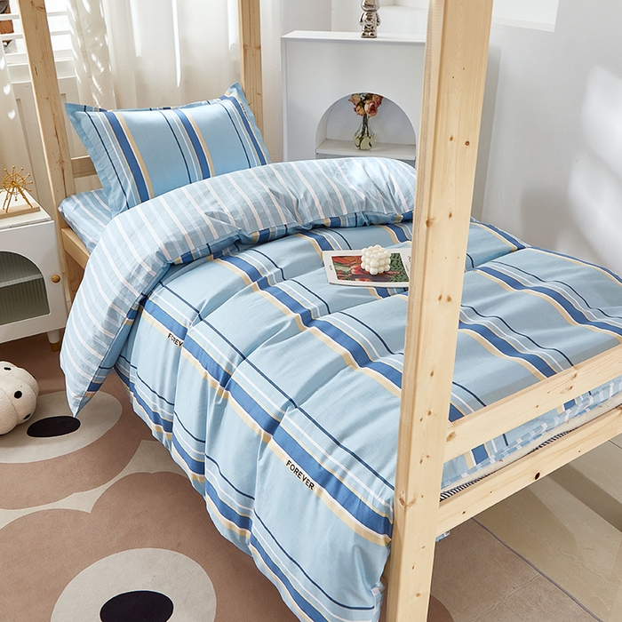 91家纺网 家纺一手货源 找家纺 贝兰仙奴 2025新款13372全棉纯棉简约时尚学生三件套 欧丽蓝