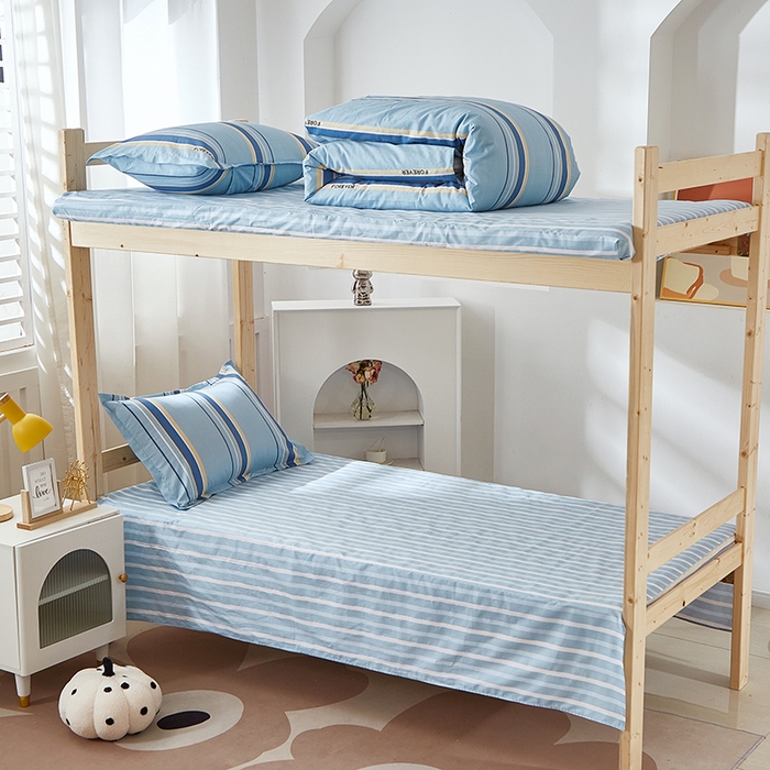 91家纺网 家纺一手货源 找家纺 贝兰仙奴 2025新款13372全棉纯棉简约时尚学生三件套 欧丽蓝