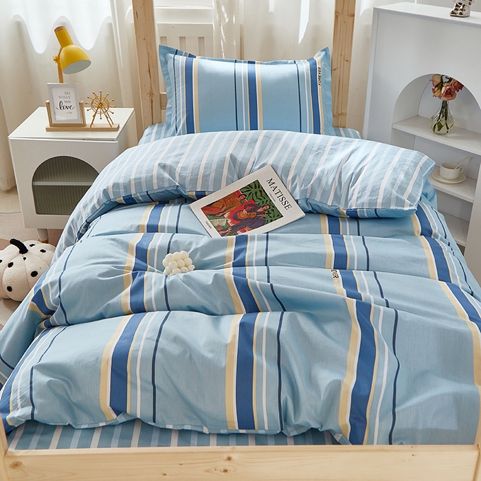 91家纺网 家纺一手货源 找家纺 贝兰仙奴 2025新款13372全棉纯棉简约时尚学生三件套 欧丽蓝