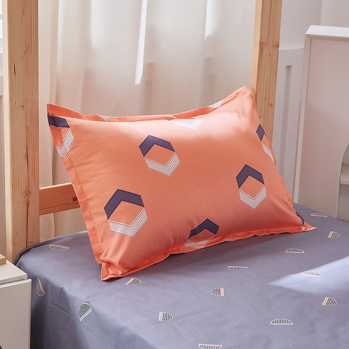 91家纺网 家纺一手货源 找家纺 贝兰仙奴 2025新款13372全棉纯棉简约时尚学生三件套 平行空间桔