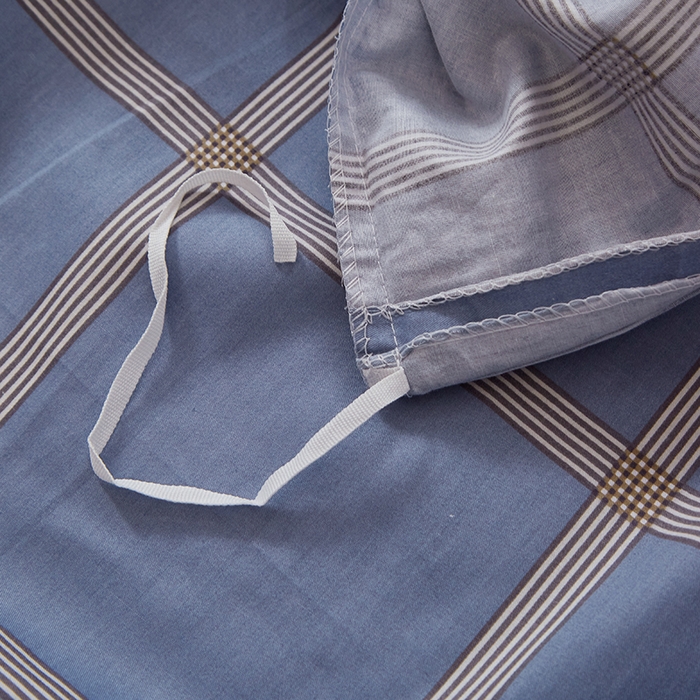 91家纺网 家纺一手货源 找家纺 贝兰仙奴 2025新款13372全棉纯棉简约时尚学生三件套 星尚蓝