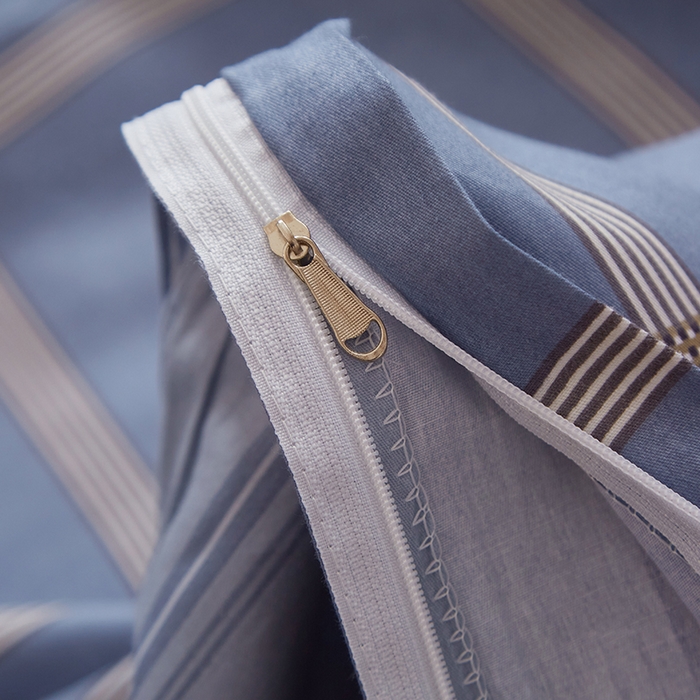 91家纺网 家纺一手货源 找家纺 贝兰仙奴 2025新款13372全棉纯棉简约时尚学生三件套 星尚蓝