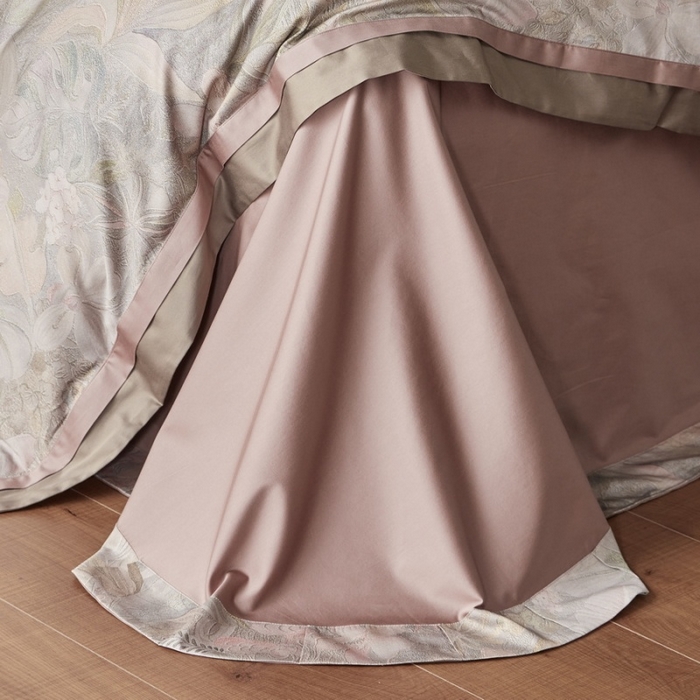 91家纺网 家纺一手货源 找家纺 由丽家纺 2025新款数码印花双层边拼角活性数码印花四件套（控价券后399起） 叶景-粉