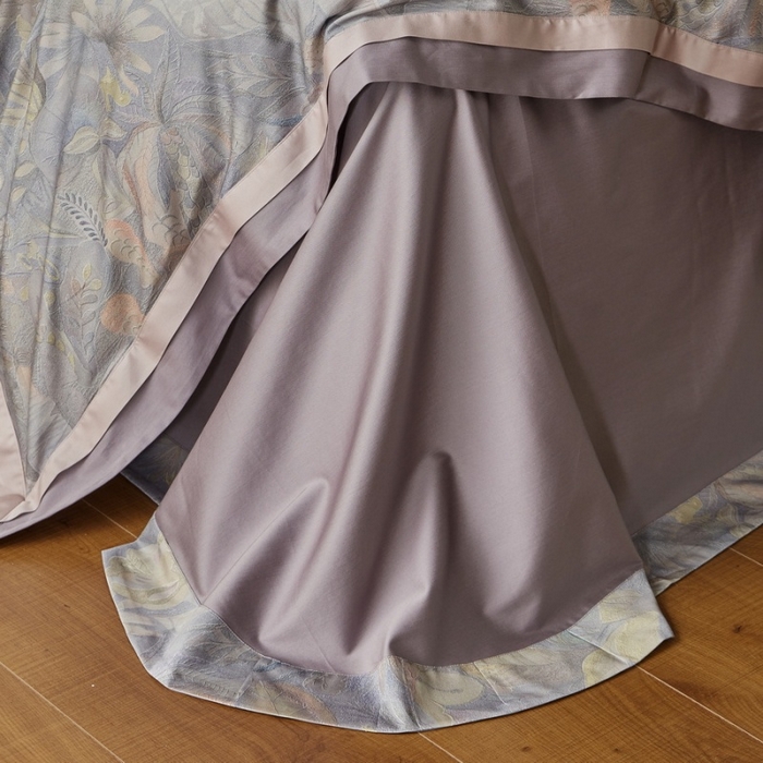 91家纺网 家纺一手货源 找家纺 由丽家纺 2025新款数码印花双层边拼角活性数码印花四件套（控价券后399起） 叶景-紫