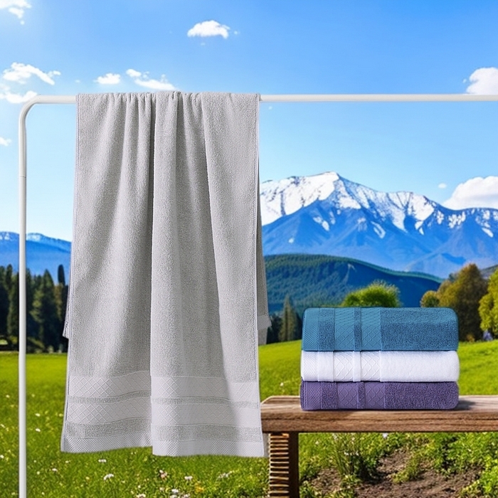 91家纺网 家纺一手货源 找家纺 （总）彩虹毛巾2025新款菱形格全棉加厚毛巾纯棉毛巾浴巾套装跨境外贸产品长绒棉毛巾浴巾套装