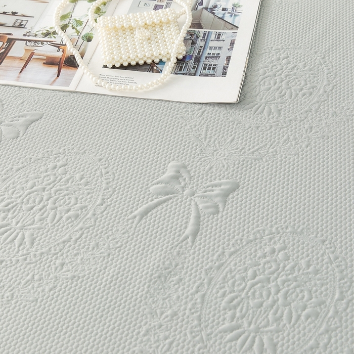 91家纺网 家纺一手货源 找家纺 乐居家纺 2025新款中分子PE凉感凉豆豆提花凉席床笠款 灰色-蝴蝶结