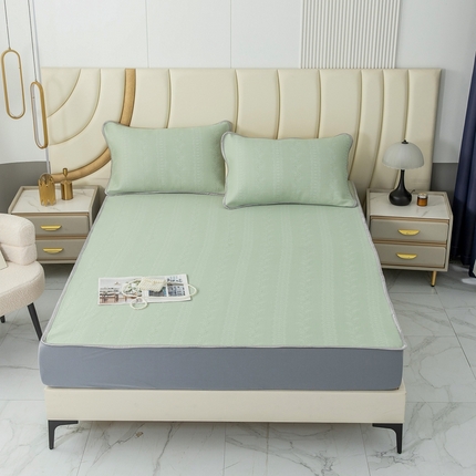 91家纺网 家纺一手货源 找家纺 （总）乐居家纺 2025新款中分子PE凉感凉豆豆提花凉席床笠款