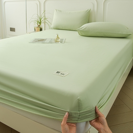 邵依家纺 2025新款正宗13372纯棉全棉床笠三件套 橄榄绿