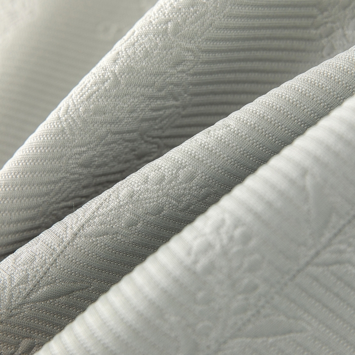 91家纺网 家纺一手货源 找家纺 乐居家纺 2025新款中分子PE凉感凉豆豆提花凉席床笠款 灰色-异形线条