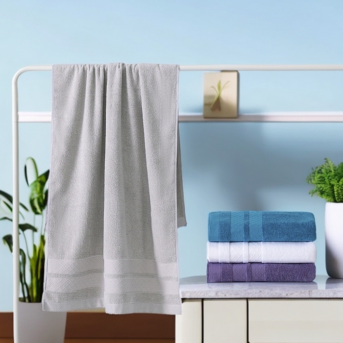 91家纺网 家纺一手货源 找家纺 （总）彩虹毛巾2025新款菱形格全棉加厚毛巾纯棉毛巾浴巾套装跨境外贸产品长绒棉毛巾浴巾套装