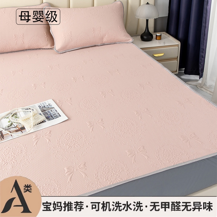 91家纺网 家纺一手货源 找家纺 （总）乐居家纺 2025新款中分子PE凉感凉豆豆提花凉席床笠款