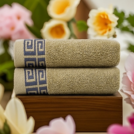 91家纺网 家纺一手货源 找家纺 （总）2025新款中国风长城格纯棉毛巾全棉手巾纯棉毛巾浴巾套装