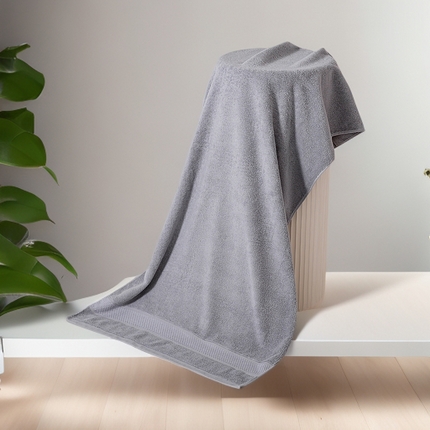 2025新款蜂巢格纯棉毛巾浴巾两件套外贸跨境产品加厚全棉长绒棉毛巾浴巾套装 蜂巢格浴巾-浅灰