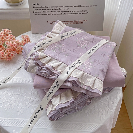 91家纺网 家纺一手货源 找家纺 （总）水墨江南 2025新款小清新水洗棉印花四件套