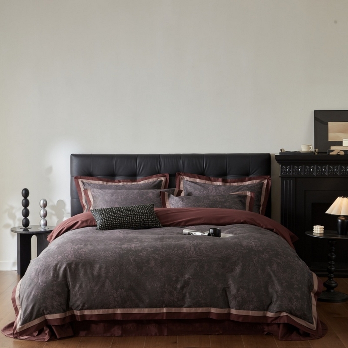 91家纺网 家纺一手货源 找家纺 由丽家纺 2025新款数码印花双层边拼角活性数码印花四件套（控价券后399起） 浮世-紫