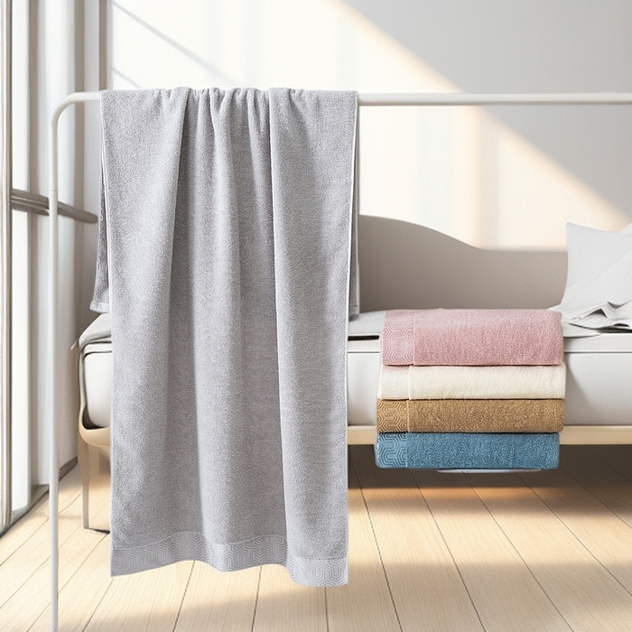 91家纺网 家纺一手货源 找家纺 （总）2025新款中国风迷宫格加厚全棉毛巾浴巾两件套浴室吸水浴巾纯棉毛巾浴巾套装