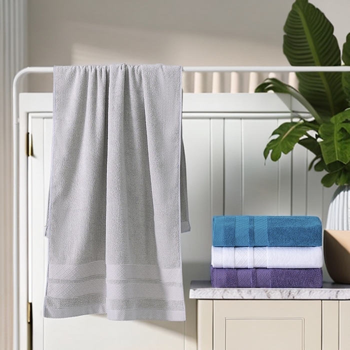 91家纺网 家纺一手货源 找家纺 （总）彩虹毛巾2025新款菱形格全棉加厚毛巾纯棉毛巾浴巾套装跨境外贸产品长绒棉毛巾浴巾套装