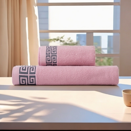 91家纺网 家纺一手货源 找家纺 （总）2025新款中国风长城格纯棉毛巾全棉手巾纯棉毛巾浴巾套装