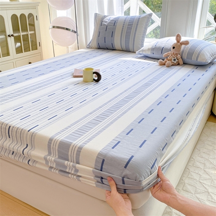 （总）灰鲸 2025新款A类全棉色织提花床单床笠（床单款120*230单件和120*230两件套，120*230三件套只有速写-蓝）