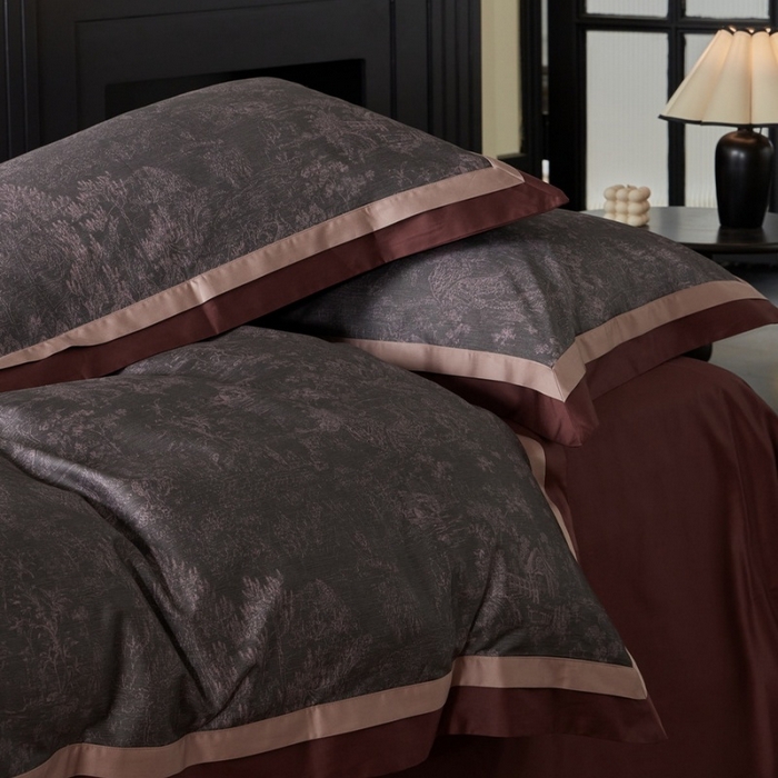 91家纺网 家纺一手货源 找家纺 由丽家纺 2025新款数码印花双层边拼角活性数码印花四件套（控价券后399起） 浮世-紫