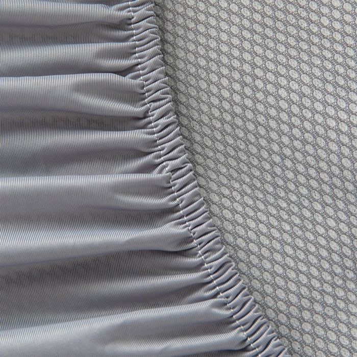 91家纺网 家纺一手货源 找家纺 乐居家纺 2025新款中分子PE凉感凉豆豆提花凉席床笠款 蓝色爱心