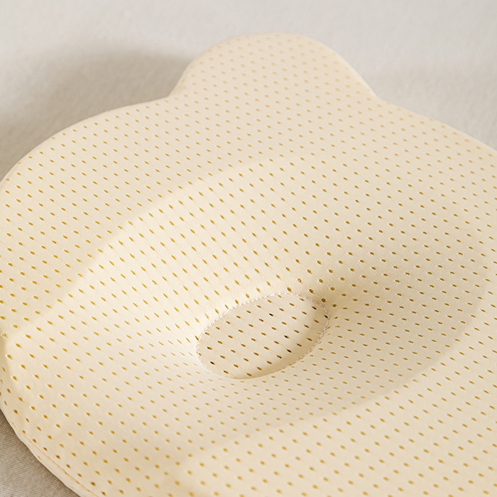 91家纺网 家纺一手货源 找家纺 2025新款熊头婴儿硅胶枕可水洗如奶嘴同源材料  米色 23*26cm