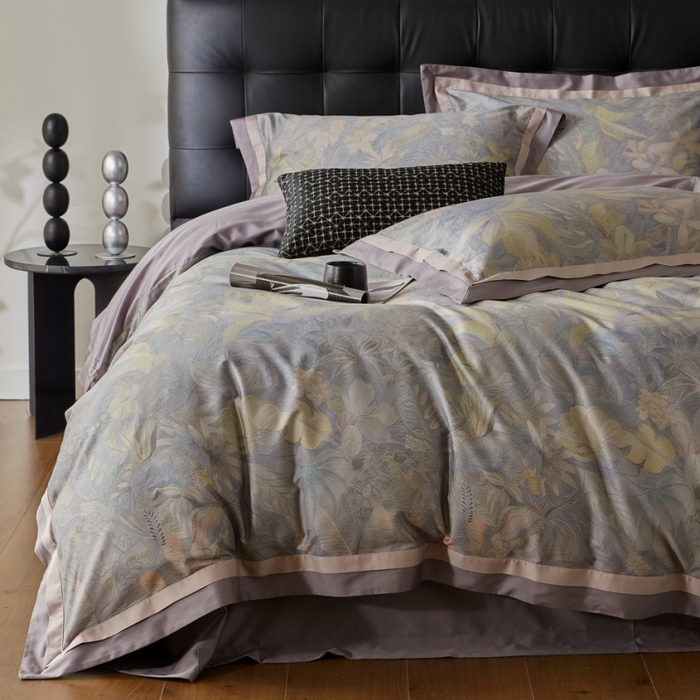 91家纺网 家纺一手货源 找家纺 由丽家纺 2025新款数码印花双层边拼角活性数码印花四件套（控价券后399起） 叶景-紫