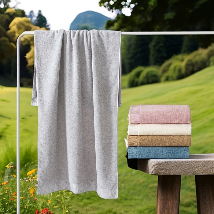 91家纺网 家纺一手货源 找家纺 （总）2025新款中国风迷宫格加厚全棉毛巾浴巾两件套浴室吸水浴巾纯棉毛巾浴巾套装