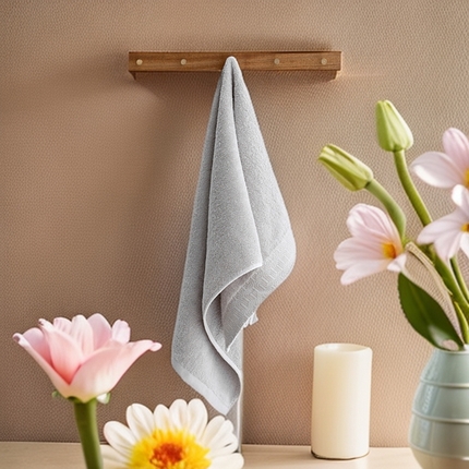 2025新款中国风迷宫格加厚全棉毛巾浴巾两件套浴室吸水浴巾纯棉毛巾浴巾套装 迷宫格-浅灰毛巾