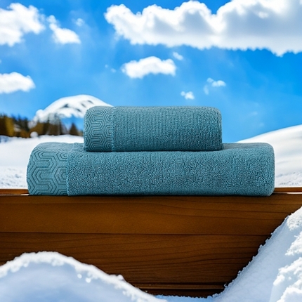 91家纺网 家纺一手货源 找家纺 （总）2025新款中国风迷宫格加厚全棉毛巾浴巾两件套浴室吸水浴巾纯棉毛巾浴巾套装