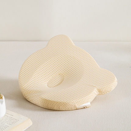 2025新款熊头婴儿硅胶枕可水洗如奶嘴同源材料  米色 23*26cm