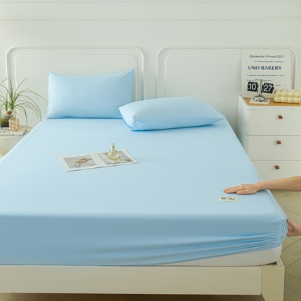 91家纺网 家纺一手货源 找家纺 邵依家纺 2025新款正宗13372纯棉全棉床笠三件套 星空蓝