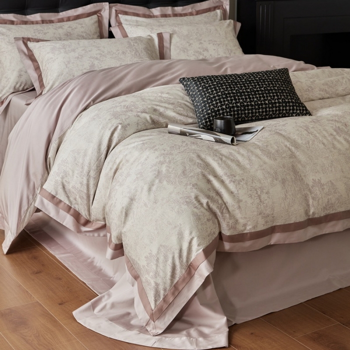 91家纺网 家纺一手货源 找家纺 （总）由丽家纺 2025新款数码印花双层边拼角活性数码印花四件套（控价券后399起）