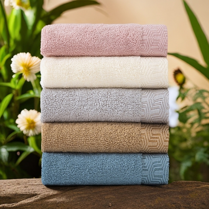 91家纺网 家纺一手货源 找家纺 （总）2025新款中国风迷宫格加厚全棉毛巾浴巾两件套浴室吸水浴巾纯棉毛巾浴巾套装