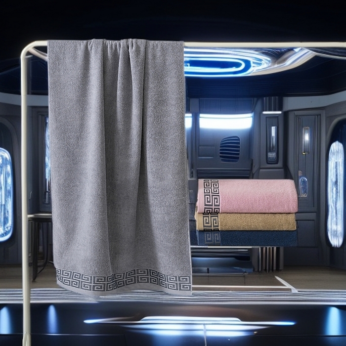 91家纺网 家纺一手货源 找家纺 （总）2025新款中国风长城格纯棉毛巾全棉手巾纯棉毛巾浴巾套装