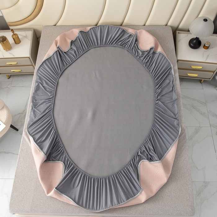 91家纺网 家纺一手货源 找家纺 （总）乐居家纺 2025新款中分子PE凉感凉豆豆提花凉席床笠款