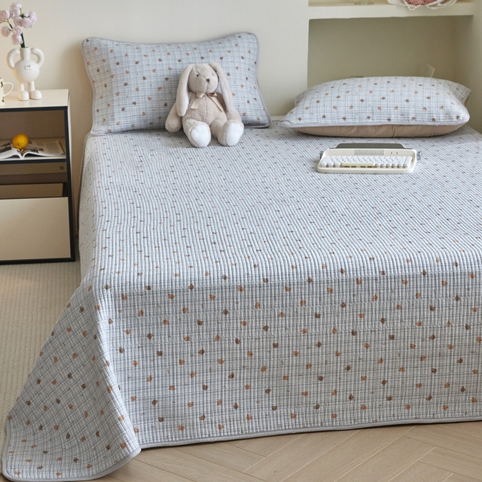 91家纺网 家纺一手货源 找家纺 （总）亿梵家居 2025新款全棉纯棉双层纱床盖三件套A类母婴级纯棉床盖炕盖夹棉床单