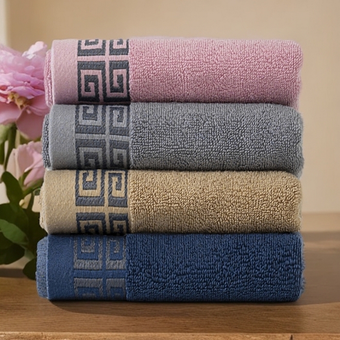 91家纺网 家纺一手货源 找家纺 （总）2025新款中国风长城格纯棉毛巾全棉手巾纯棉毛巾浴巾套装