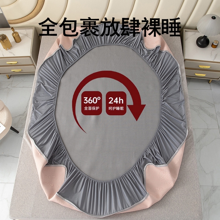 91家纺网 家纺一手货源 找家纺 （总）乐居家纺 2025新款中分子PE凉感凉豆豆提花凉席床笠款