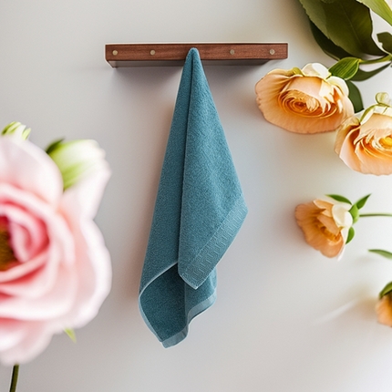 2025新款中国风迷宫格加厚全棉毛巾浴巾两件套浴室吸水浴巾纯棉毛巾浴巾套装 迷宫格-靛青毛巾