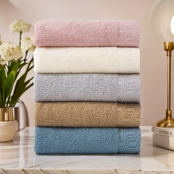 91家纺网 家纺一手货源 找家纺 （总）2025新款中国风迷宫格加厚全棉毛巾浴巾两件套浴室吸水浴巾纯棉毛巾浴巾套装