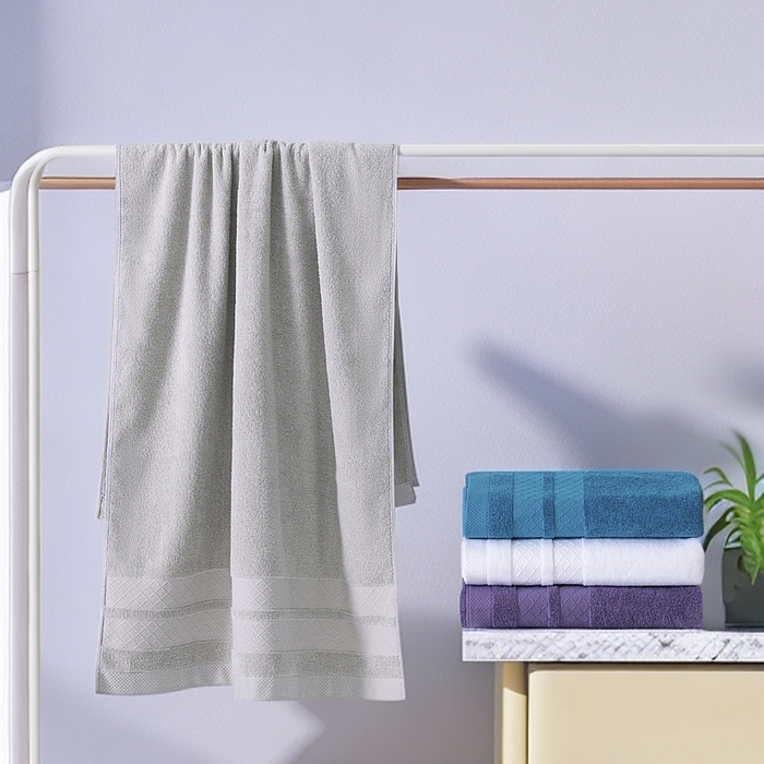 91家纺网 家纺一手货源 找家纺 （总）彩虹毛巾2025新款菱形格全棉加厚毛巾纯棉毛巾浴巾套装跨境外贸产品长绒棉毛巾浴巾套装