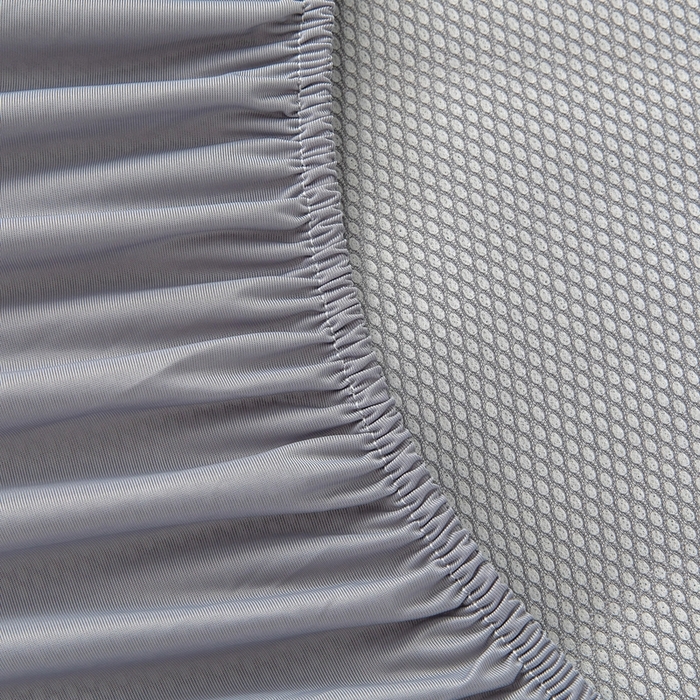 91家纺网 家纺一手货源 找家纺 乐居家纺 2025新款中分子PE凉感凉豆豆提花凉席床笠款 蓝色-异形线条