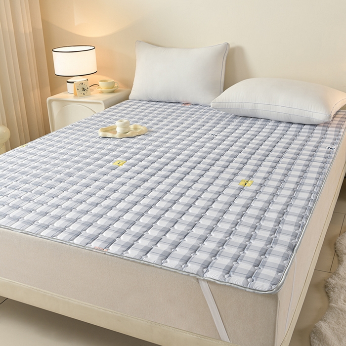 91家纺网 家纺一手货源 找家纺 美克家居2025新款加厚防水软床垫 A级格子蓝【不防水加厚款】
