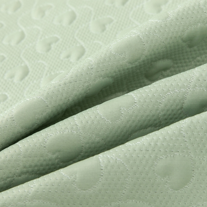 91家纺网 家纺一手货源 找家纺 乐居家纺 2025新款中分子PE凉感凉豆豆提花凉席床笠款 绿色爱心