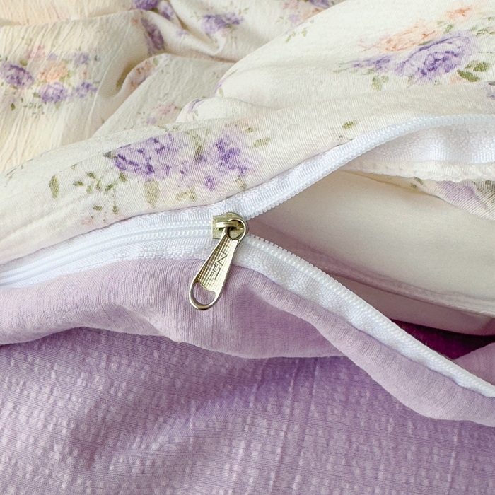 91家纺网 家纺一手货源 找家纺 竹合家纺 2025新品云感皱皱四件套跑量款小清新四件套 紫苏