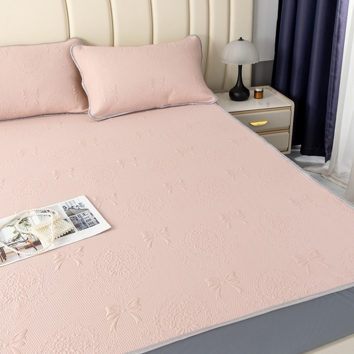 91家纺网 家纺一手货源 找家纺 （总）乐居家纺 2025新款中分子PE凉感凉豆豆提花凉席床笠款