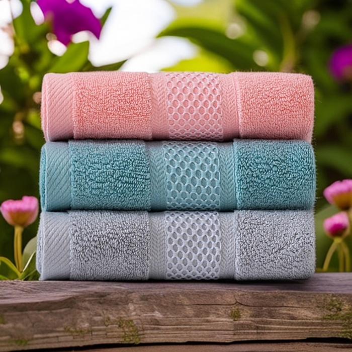 91家纺网 家纺一手货源 找家纺 （总）2025新款蜂巢格纯棉毛巾浴巾两件套外贸跨境产品加厚全棉长绒棉毛巾浴巾套装